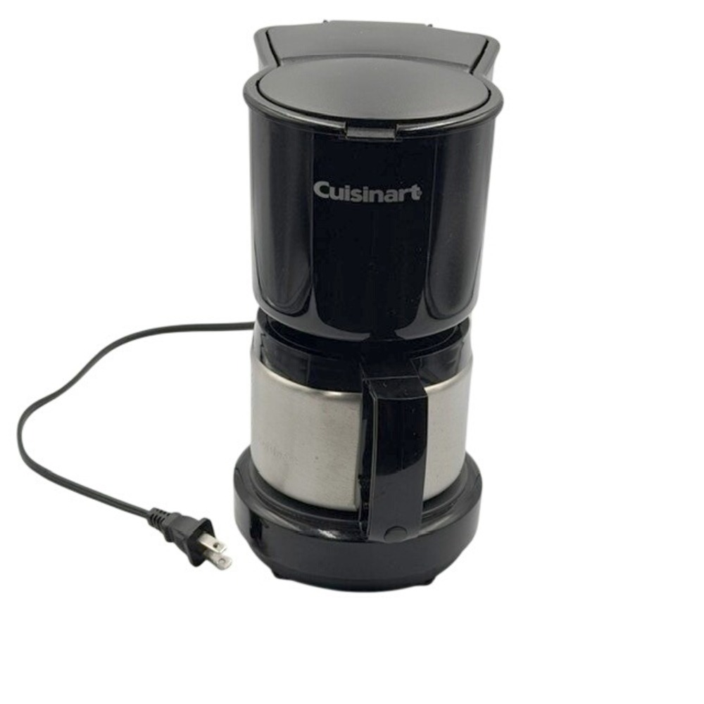Cuisinart 4 Cup Coffee Maker Black Stainless Thermal Carafe Cleaned WORKS